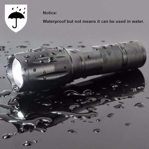 1000 Lumens Pocket LED Emergency Flashlight Adjustable Focus Zoom Light