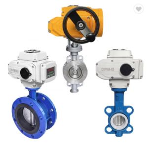 DN150 Double Flange EPDM Seated Actuator Butterfly Valve