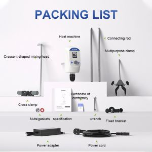 Mixing with Adjustable Mixing Rod Chuck Laboratory Stirrer and LCD Screen