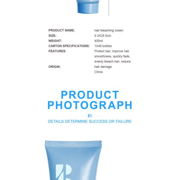 Factory Supply Low-Damage Effective Permanent Hair Bleaching Cream with Peroxide Developer Hair Color Product