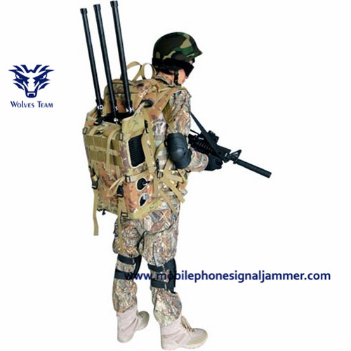 GSM 800mhz WiFi 2.4G 3G 4G GPS 50m Backpack Signal Jammer