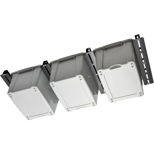 Buy Adjustable Width Overheard Tote Storage Rail System for Garage Ceiling Bin Storage Rack at wholesale prices