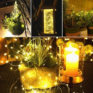 10cm 300MA Solar Christmas String Lights Patio Yard Warm White