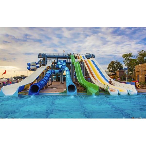 Kids Play Amusement Water Games Fiberglass Slide For Swimming Pool