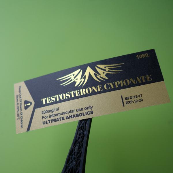 Buy Glossy Oil Proof Gold Foil 10ml Anabolic Vial Sticker at wholesale prices