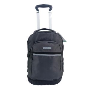 China Black Practical 4 Wheel Trolley Backpack , Laptop Compartment Backpack With Trolly on sale