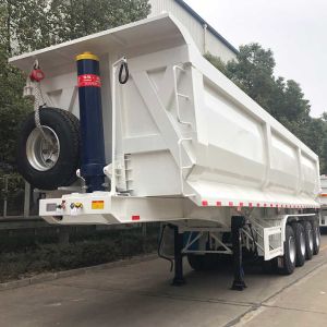Galvanised Crane Dump Semi Trailer Truck SHACMAN CIMC Tipper