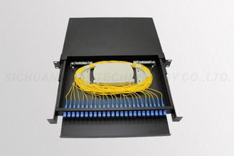 Buy SC / UPC 24 Core Fiber Optic Patch Panel Blue Color 19 Inch Rack Mount at wholesale prices