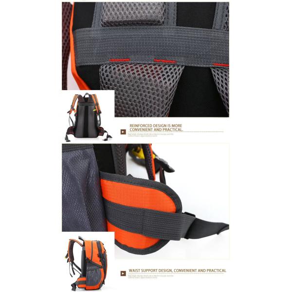 Multicolor Unisex Waterproof Hiking Backpack Polyester Material