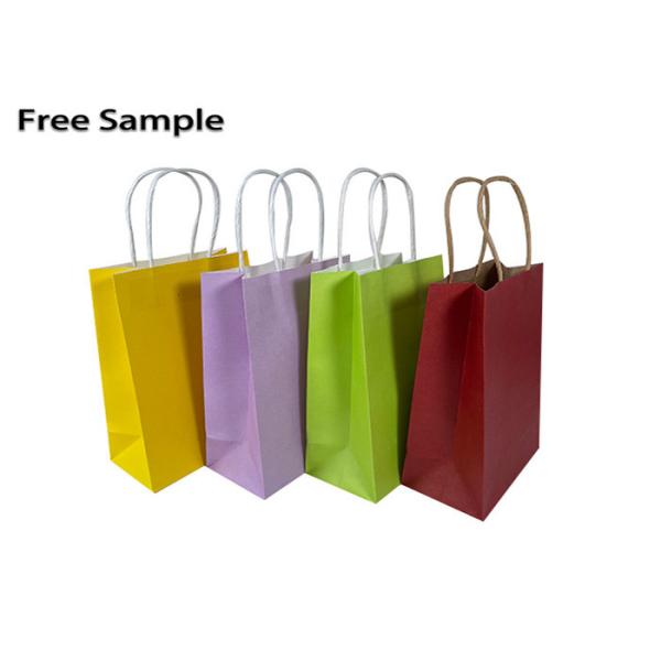 Buy 15*8*21cm 250gsm CMYK Kraft Paper Shopping Bag Twisted Handles​ at wholesale prices