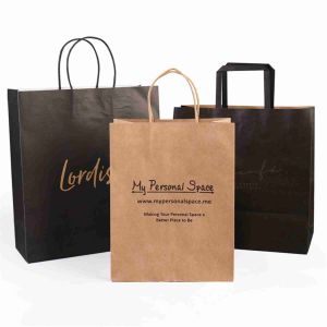 Kuaima Eco Friendly Brown Paper Kraft Bags Bulk Carrier With Twisted Handle