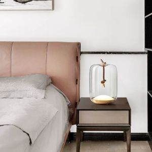 LED Metal Glass Modern Bedside Table Lamp Residential Use