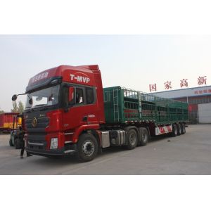 Transport Bulk Vegetables Fence Semi Trailer Air Suspension / Mechanical