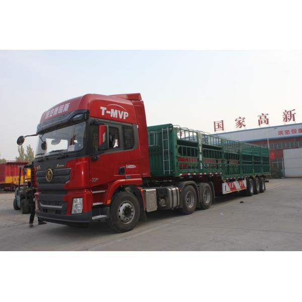 Transport Bulk Vegetables Fence Semi Trailer Air Suspension / Mechanical