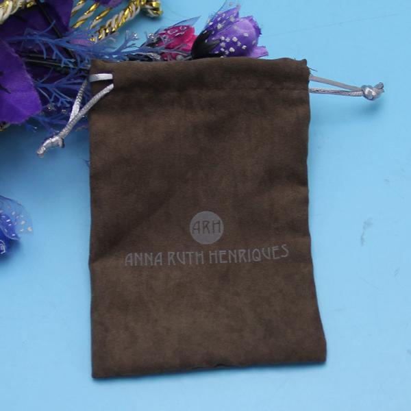 Knitting Blue Velvet Drawstring Bag , Tightly Closed Flannel Jewelry Pouches