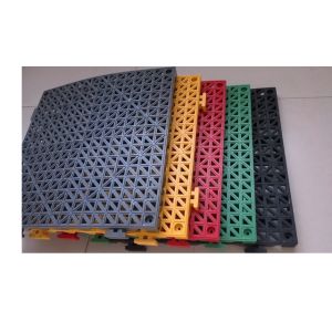 Thicker PVC perforated interlocking floor tiles