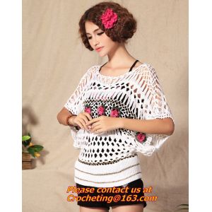 Handmade Crochet Multicolour Three-Dimensional Rose Cutout Knitted Sweater Pull
