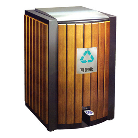 Buy Wood Craft Outdoor Recycling Plastic Trash Can at wholesale prices
