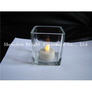 Quality Square glass candle holder for decoration for sale