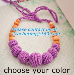 Handmade Nursing Necklace Crochet Beads Breastfeeding Crochet Flowers Natural
