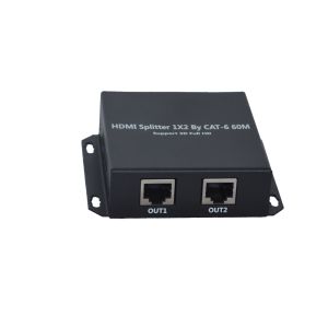 1080P 60Hz Fiber Optic Extender 60m HDMI 1 x 2 Splitter By Cat 5E / 6 Cable