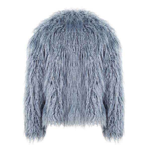 New Winter Style Fashion Woolen Faux Fur Collar Jackets Breathable Coated Fur Coat Women Winter