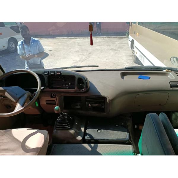 30 Seater Toyota Coaster Bus Japanese Mini Bus Open The Door Outside