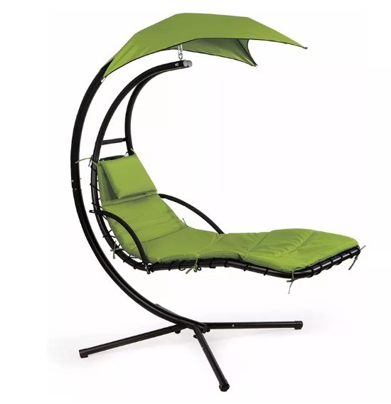 Outdoor Patio Chair with Canopy Swing and Customized Color Hanging Chaise Sun