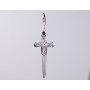 New Cross Collectioon 925 Sterling Silver Religious Pendant With Shimmering