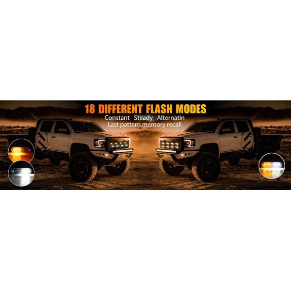 Emergency Strobe Lights Amber White LED Sync Feature Strobe Warning Flashing Light Caution Construction Hazard Light Bar