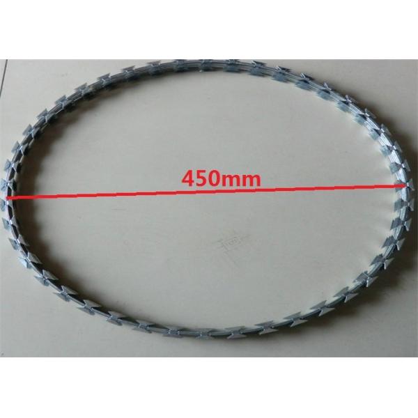 Buy 450mm Diameter Razor Wire And Barbed Wire Galvanized Concertina at wholesale prices