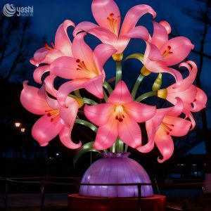 Traditional Chinese Festival Lanterns Lily Decoration Lanterns for Botanical