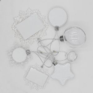 Sublimation Blank Christmas Ornament High Transparent Plastic Snowflake Ball