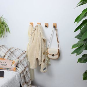 Solid Wood Beech Wall Hook - Handmade Customizable Coat Hanger
