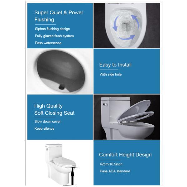 Cupc Siphonic One Piece Toilet Chair Height Power Flush