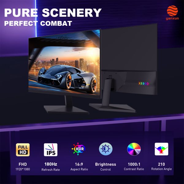 25-Inch Widescreen Gaming Monitor: 1920*10801K IPS Panel 180Hz High Refresh Rate with Motion Blur Reduction (Smooth Visuals for Fast-Paced Games)