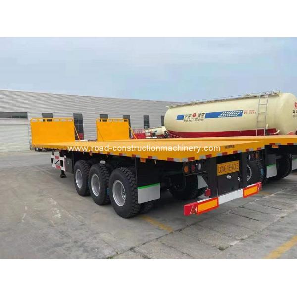 Buy 80ton 3 Axle Flatbed Semi Truck Trailer For Cargo Transport at wholesale prices