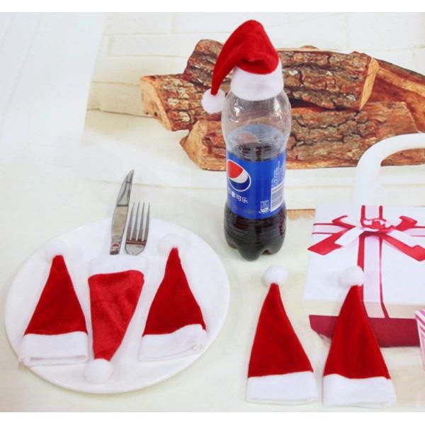Mini Cute Hat Christmas Ornament Crafts Wine Bottle And Tableware Decoration
