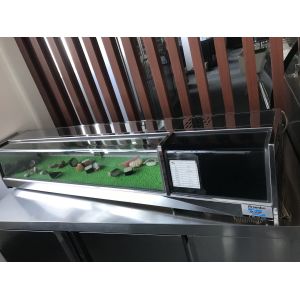 100L Sushi Pizza Prep Refrigerator Glass Material Static Cooling