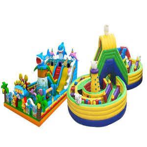 Fireproof Animal Kids Inflatable Bouncer 55mm PVC Material Digital Printing