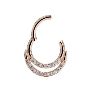 Segment Helix 14K Gold Clicker Piercing 8MM Dimension For Nose Nostrill