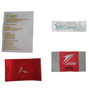 High Density Custom Woven Neck Labels Tags Shirt Main Logo Fabric Labels For