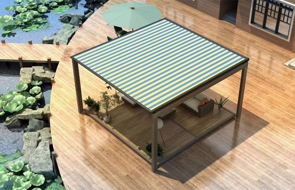 Balcony Retractable Louvered Roof Pergola