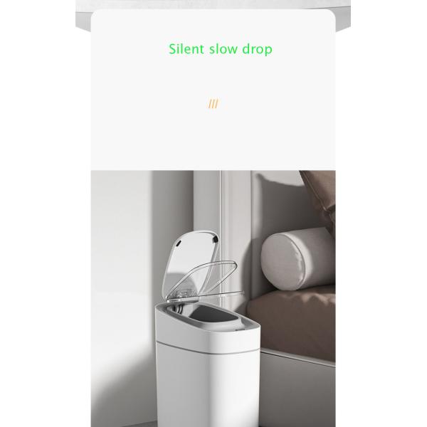 2023 New Household Bathroom Living Room Toilet Paper Basket Sewn Electric Bucket Intelligent Induction Smart Garbage Can