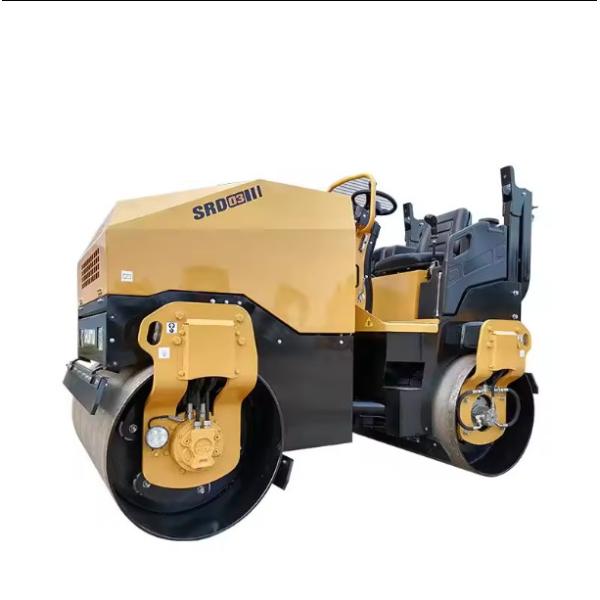 Small roller double drum roller SRD03 model, yellow roller used on construction sites, pure iron configuration