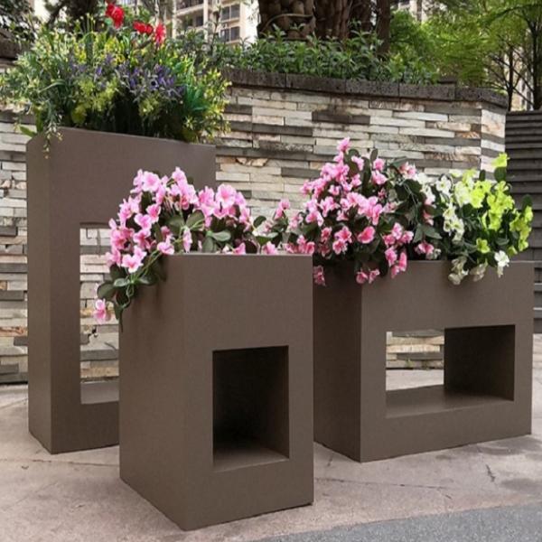 Cup shape stainless steel galvanized flower planter