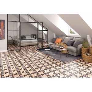 Black and Orange 250x250mm Ceramic Rustic Tile