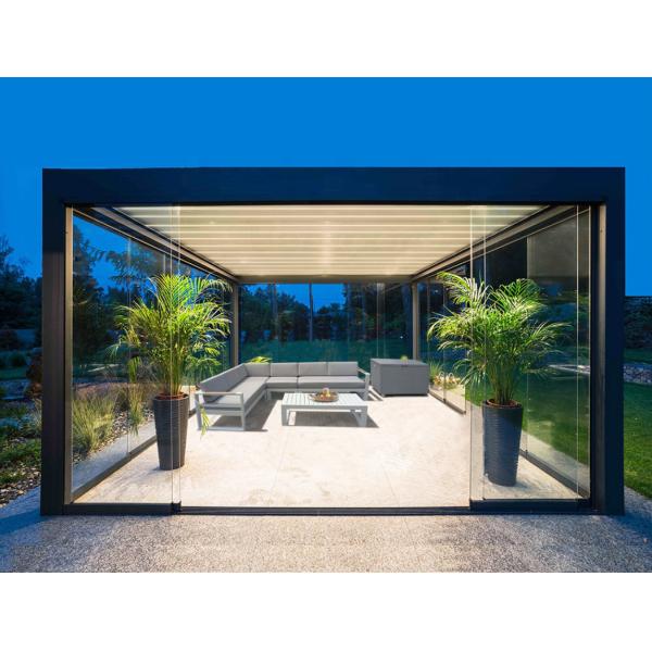 Buy Bioclimatic Aluminum Louvered Pergola Roof Sunshade UV Protection at wholesale prices