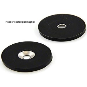 China Wear-Resistant Rubber Coated Pot Magnets with Inner& Outer Threads on sale