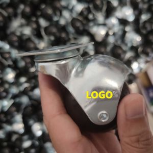 55lbs 2'' Black PP Ball Casters With Swivel Plate For Furniture